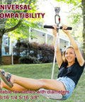 Heavy Duty Stainless Steel Zipline Pulley Kit 2 Pack With Tandem Speed Double Trolley for 1/4-3/8 Inch Cable in use outdoors