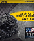 Rock Solid 42 Gallon Heavy Duty Trash Bags Built To Take A Beating 2 Point 5 Mil Thick 32 X 46 Inch Black Contractor Grade Junk Hauling And Commercial Waste Sacks Pack Of Twenty in a sturdy black bag.