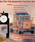 4 In 1 Truck Pre Trip Inspection Tool With Brake Gauge Go No Go Tire Tread Windshield Scan And Pro Check uses guide