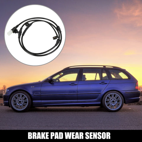 Brake pad wear sensor cable for Land Rover Range Rover Sport; front view, black wiring with connectors (inset close-up)