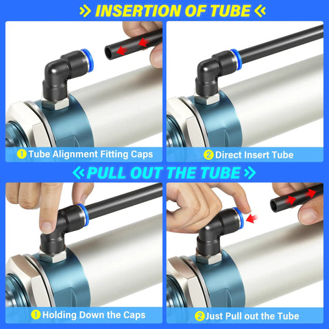 Step-by-step guide on using One Quarter Inch PU Air Tubing Kit With Sixteen Meter Length Fifty Feet Includes Push To Connect Fittings