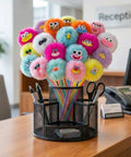 Fluffy Pom Pom Pens 24 Pack Cute Plush Kawaii Novelty Pens for Kids and Adults Soft Face Fun Pens for Desk School Office Supplies
