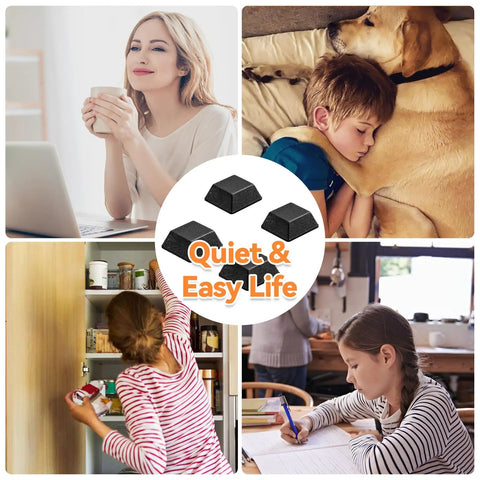 Top Tier Self Adhesive Rubber Feet For Electronics And Gear 16 Pack Black Anti Slip Pads with people enjoying a quiet home environment.