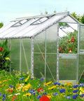Greenhouse with Six Point Six Ft Greenhouse Lock Channel And Spring Wire Set With PVC Coated Wiggle Wire And Aluminum Alloy U Channel