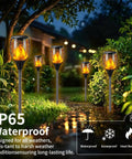 Outdoor Solar Torch Lights With Dancing Flame 99 LED 43 Inch Waterproof And Weatherproof Solar Powered Pathway Lights