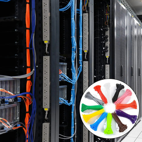 Massive 1200 Pack Multicolor Zip Ties 4 Inch Self Locking Nylon Cable Ties Set In 12 Colors For Home Office Garden Garage Workshop UV And Heat Resistant PA66 Durable Easy To Use Cable Management For Cables And More