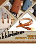 7 Piece Leather Punch Set 15mm To 45mm Corner And Half Round Holes Kit For Belts Wallets And Bags with finished product display