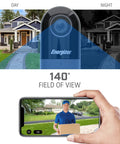 Smart 1080p Hd Wired Video Doorbell Camera With Chime showing day and night view, 140° field of view, phone alert display