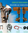 Heavy Duty Alloy Steel Tree Climbing Spikes Set With 350 Lb Load Capacity And Safety Seat Arborist Gear illustrated kit contents