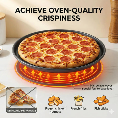 10 Inch Microwave Crisper Pan Turns Your Microwave Into A Fry Pan For Crispy Browning And Fast Even Cooking When Reheating Pizza