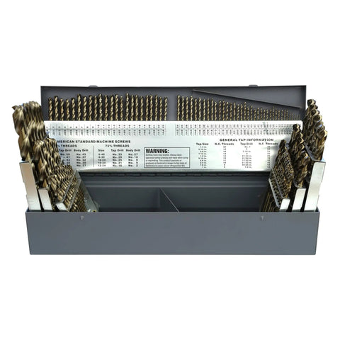 115 Piece Cobalt Drill Bit Set For Metal With M35 Alloy Split Point Heavy Duty Pro Grade Bits For Steel Cast Iron And Hard Metals