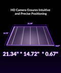 Front view of honeycomb laser bed accessory for WeCreat Vision Pro laser engraver; aluminum panel, 21.34 x 14.72 x 0.67 in