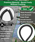 1 Inch Pond Tubing 10 Foot Flexible PVC Corrugated Pond Hose With Stainless Steel Clamps For Garden Ponds Weather-Resistant