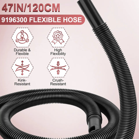 Durable 1.25 Inch By 4 Foot Flexible Wet Dry Vac Hose Replacement Vinyl Vacuum Hose For Standard One And A Quarter Inch Ports
