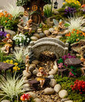 10 Piece Mini Garden Furniture Ornaments Set For Fairy Gardens And Cake Toppers Includes 2 Mini Tables 4 Cute Tiny Chairs 2 Benches
