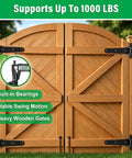 Heavy Duty Gate Hinges For Farm And Driveway Gates, 1000 Lb Capacity, Set Of 4, Reinforced Steel Strap Hinges To Stop Sag And Misalignment, Built Tough For Wooden Fences on wooden double gate