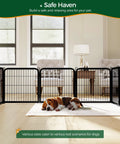 Indoor setup of Outdoor Dog Playpen 24 Inch 16 Panels Heavy Duty Metal Pen for Indoor and Outdoor Use Rugged Pup Exercise Fence
