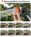 All New 2027 18 Inch Watering Wand For Garden Hose Sprayer With Eight Spray Patterns demonstrating different water flow modes