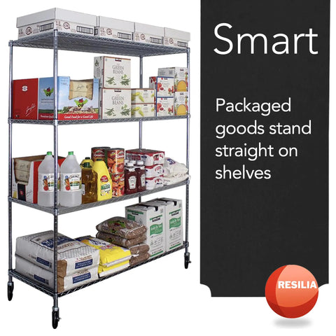 Heavy Duty Shelf Liner Set For Wire Shelving Rack 5 Pack 14 Inch Long 36 Inch Wide Black Plastic Vinyl Covers That Keep Tools And Pantry Goods From Slipping No Fuss Pre Cut No Scissors Needed on loaded shelving unit