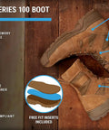 Rugged 8 Inch Tactical Boot For Men In Coyote Brown With Tough As Nails Ankle Support Fast Lace System Durable Outsole AR 670 1 Compliant Size 5.5 M US shown with features and materials.