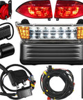 Ready Rollin Premium Golf Cart Led Light Kit Compatible With Club Car Precedent 2004 Up Electric Models 12V includes headlights, tail lights, and horn.