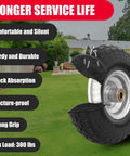 Flat Free 10 Inch Tire And Wheel Set For Wagons Carts Dollies And Garden Tools 4 Pack Puncture Proof Solid PU Foam Wheels