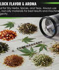 2 Pack Ball And Chain Replacement For Wakit Grinders And Mini Wakit with stainless steel bead chain next to herbs and grinder.