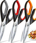 Heavy Duty Kitchen Scissors Three Pack Set Stainless Steel Kitchen Shears For Cutting Food Poultry Meat Vegetables And Herbs