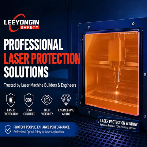 Straight Up Heavy Duty Laser Safety Window Orange Polycarbonate Sheet For 190 To 540 Nm OD6 Plus 40 Percent VLT in laser cutter.