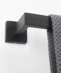 33 Inch Matte Black Stainless Steel Towel Bar Wall Mount Rack For Bathroom, square holder with towel, SUS 304 Bath Accessory