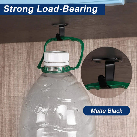 Sturdy Screw Mounted Ceiling Hooks Matte Black Built To Last Heavy Duty Stainless Steel 304 Rustproof Under Shelf Towel Robe Clothes Hangers For Bathroom Kitchen Cabinet Garage 10 Pack