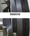 Stretch Belt Remover And Installer Tool With Magnetic Faces For Pulleys Slip Joint Pliers in use on a pulley system