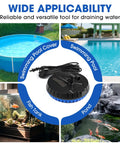 Automatic Pool Cover Pump 1500 GPH Submersible Sump for quick drainage next to various water applications including pools and ponds
