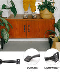 8 Piece Black Barn Door Handles For Wooden Fences And Cabinets, Vintage Gate Handles For Kitchen Cupboards, Installed on Cabinet