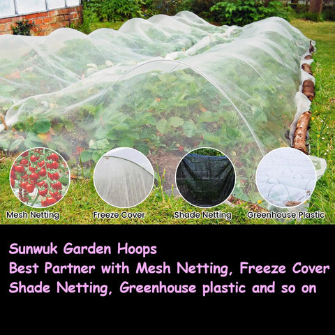 20 Piece Garden Hoop Kit For 1 To 3.5 Ft Wide Raised Beds Flexible Fiberglass Rods Easy Setup 5 Sets Of 5.6 Ft Raised Planter Box Starter Mini Greenhouse For Row Covers Netting And Frost Protection