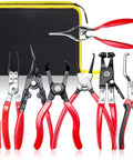 8-Piece Fuel Line Pliers Set With Hose Clamp Pliers, Electrical Disconnect, Push Pin Clip Remover, Relay Extractor, and bag