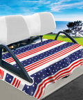 Patriotic USA Flag Golf Cart Seat Covers 51x31 Universal Fit For EZGO Club Car Yamaha 2 Or 4 Seater Microfiber