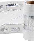High Adhesion Floor Marking Stencil With Continuous Line For Rough Textured Surfaces, 0.25 In Height, 4 In Width, 1200 In Length, Polyester Clear White, Easy Measuring With Printer Markings For Precise, Clean Paint Lines In Busy Warehouses roll
