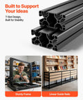 Two Pack 4080 Aluminum Extrusion Profile 19.69 Inch 500 Mm T Slot European Standard Anodized Linear Rail High Strength Extruded Aluminum Rail For 3D Printer Parts And CNC DIY Workbench Black, black T-slot profile for 3D printer and workbench frames