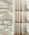 Semi Sheer Office Curtains For Windows Flax Linen Blend Cozy Breathable Drapes That Soften Sunlight For Bedroom Nursery Hallway 52 By 72 Inches Two Panels Included showing color variations in different lighting conditions.
