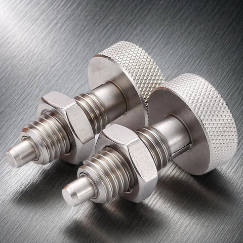 Heavy Duty M16 Stainless Steel Spring Plungers With Hex Nuts And Knurled Handles For Grab And Go Quick Release Locking Pin Setup