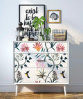 Dresser with Pink Floral And Bird Peel And Stick Wallpaper For Cabinets And Bedrooms Self Adhesive Removable Vinyl butterfly design