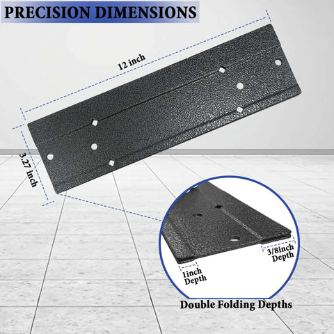 12 Inch Folding Sheet Metal Bending Tool For HVAC Pros With Three Eighths Inch And One Inch Fold Depth, precision dimensions shown