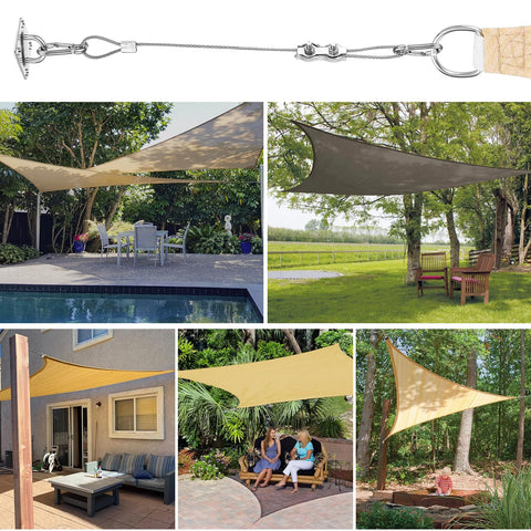 Heavy Duty Shade Sail Hardware Kit With Ratchet Winch, 304 Stainless Steel Windproof Tension System with wire rope for canopies