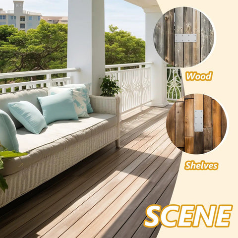 Stainless Steel Flat Straight Corner Braces Five Pack With Multiple Openings Easy Install Metal Repair Brackets and patio scene