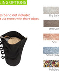 140 LBS Zipper Top Sand Bags for Canopy Legs and Gazebo Tents showing filling options