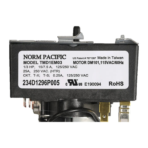 Dryer Timer WE4M533 Replacement Part For GE Dryers, black module with specifications and labels in close-up view