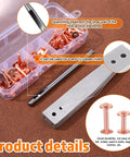 Pro Grade Copper And Brass Leather Rivet Kit 100Pcs All In One With 9 And 12 Rivets Washers Leather Hole Punch Cutter Rivet Setter