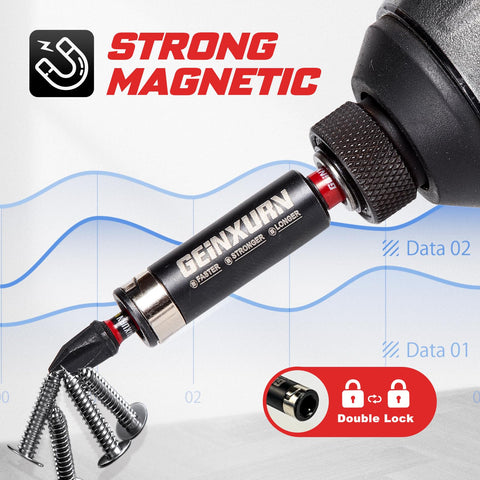 Impact Screwdriver Bits Set 217 Pieces All In One S2 Steel With Magnetic Bit Holder, strong magnetic hold on screws.