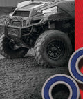 Off-road vehicle driving through mud with Wheel Bearing Seal Kit For Suzuki 25-1392 Replacement Set with triple lip seals visible